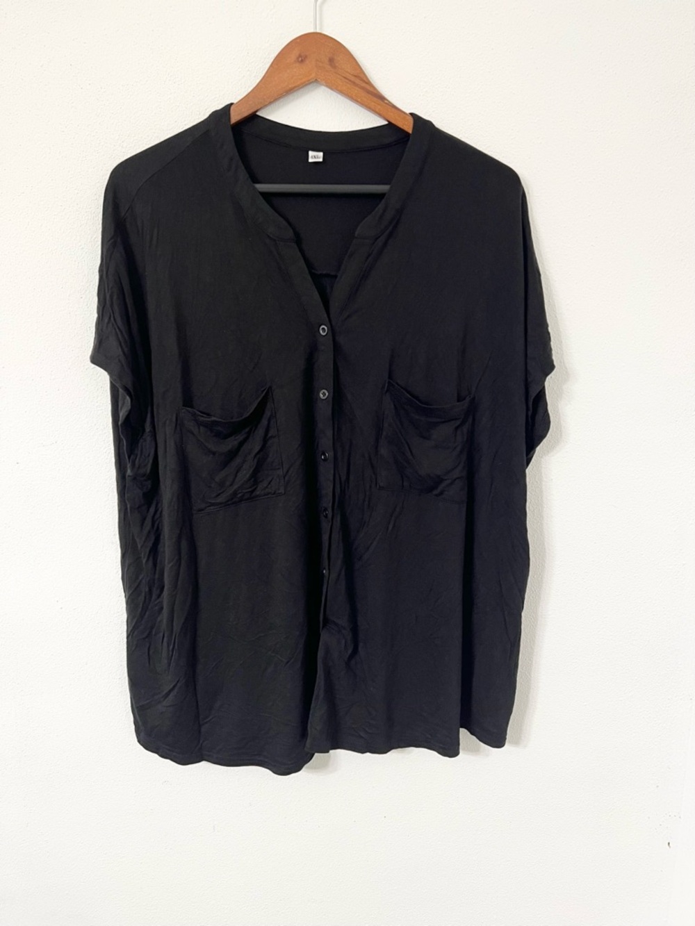Women’s Black Knit Button Front Blouse Shirt Size 4X Plus